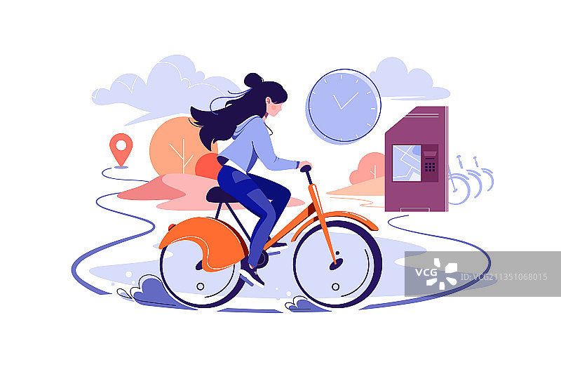 城市公共自行车租赁业务图片素材