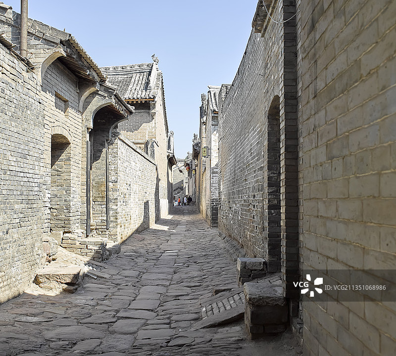陕西省渭南市韩城市中国历史文化名村党家村古村街道图片素材