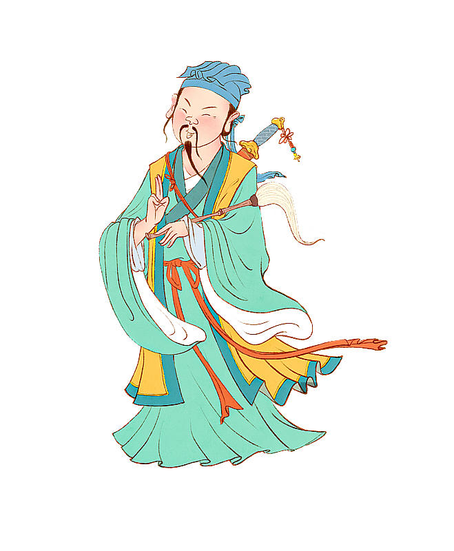 八仙过海神仙之一吕洞宾人物元素图片素材