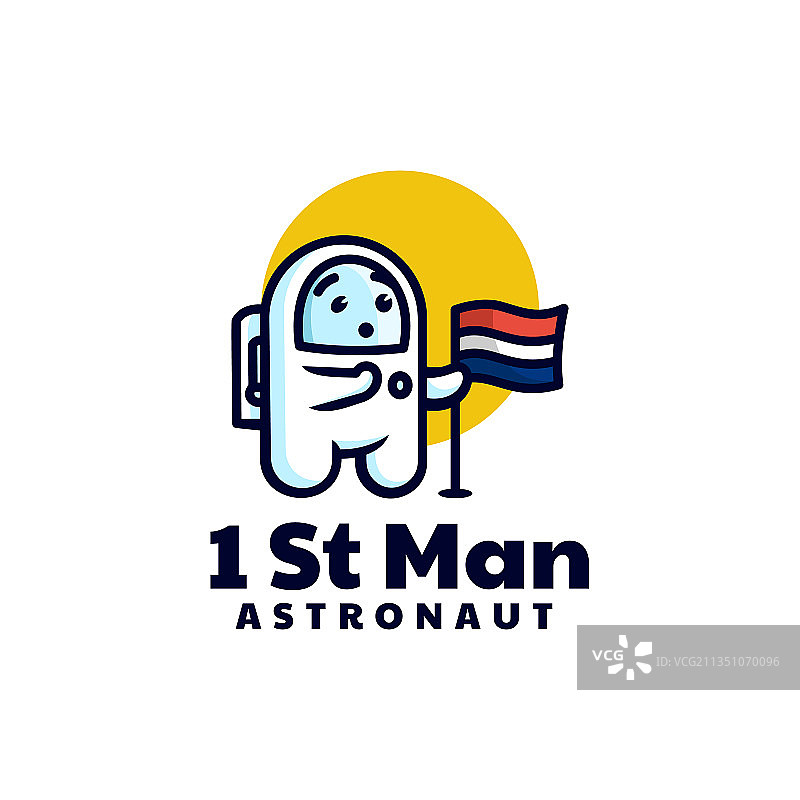 宇航员吉祥物卡通风格logo图片素材