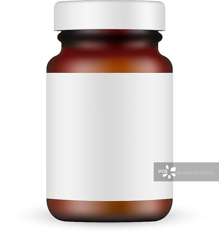 深色琥珀色药瓶，保健品或药丸模型图片素材