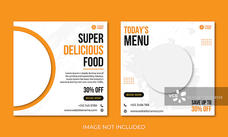 美食社交媒体帖子设计模板图片素材