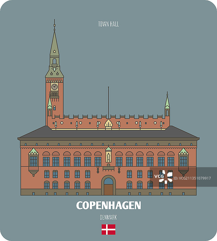 丹麦哥本哈根的市政厅建筑图片素材