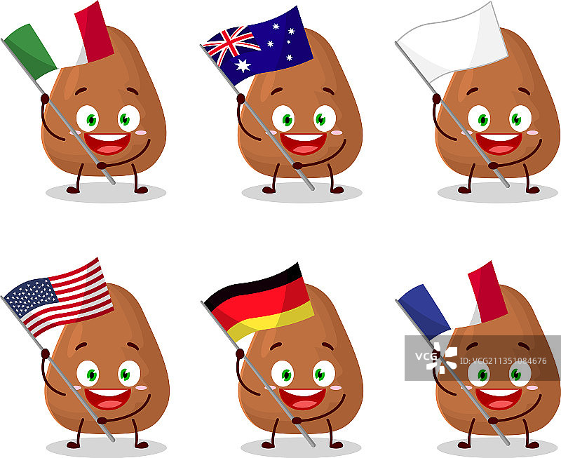 卡通人偶挥舞旗帜图片素材