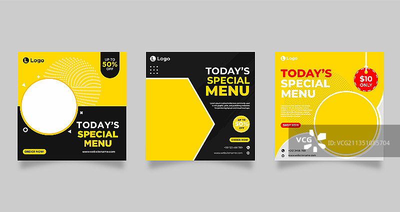 食品菜单banner模板社交媒体帖子图片素材