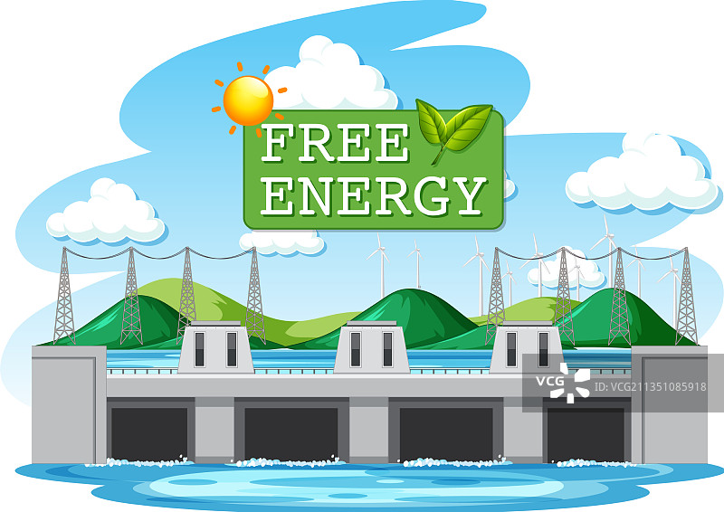 水电站利用免费能源发电图片素材