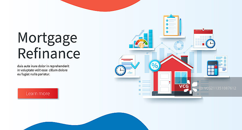 3D风格的抵押贷款再融资概念图片素材