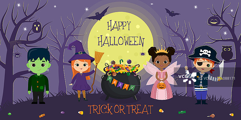 万圣节快乐儿童角色图片素材