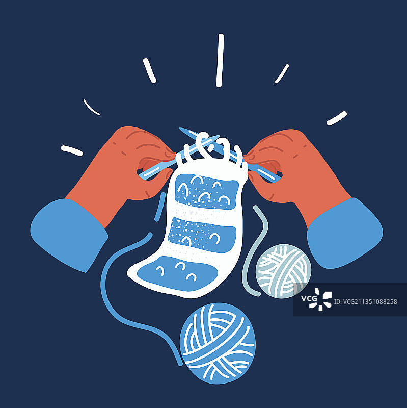 编织纱线和针图片素材