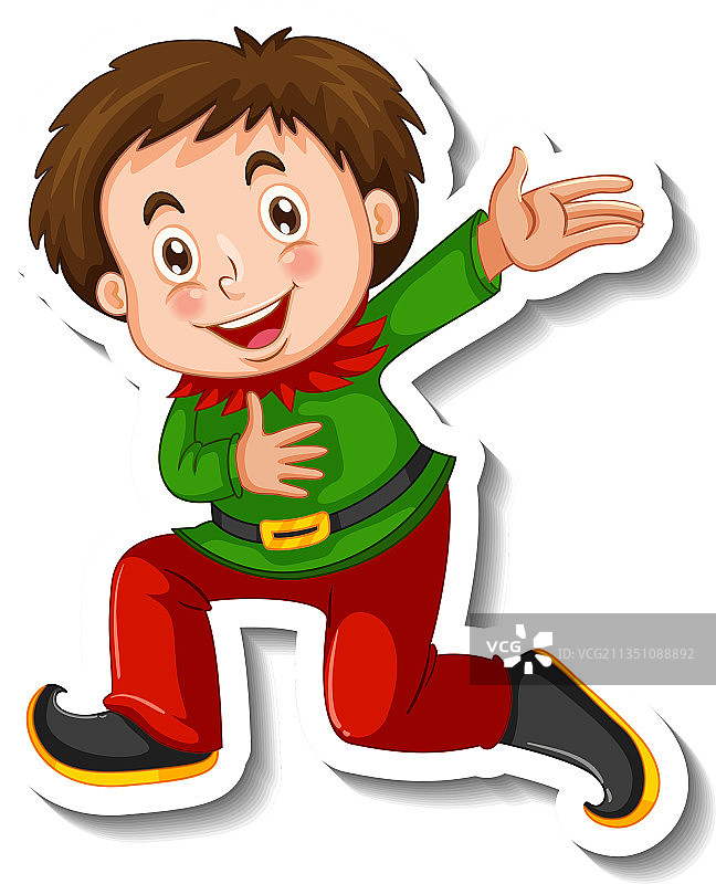 小丑服装男孩贴纸模板图片素材