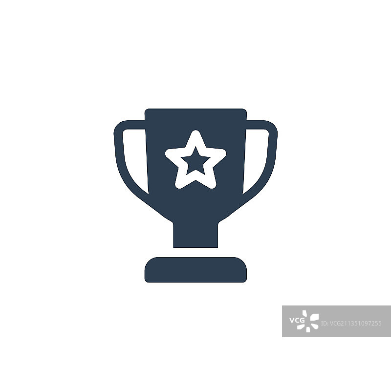 带星形奖杯的奖项实体扁平图标图片素材