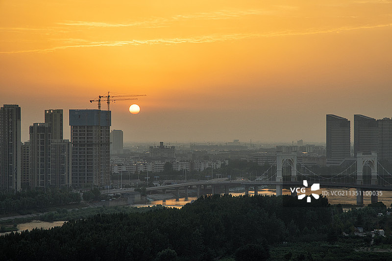 市区日落图片素材