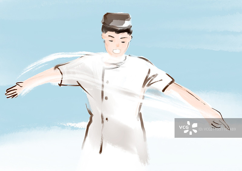 饮食餐饮美食插画兰州拉面厨师人物图片素材