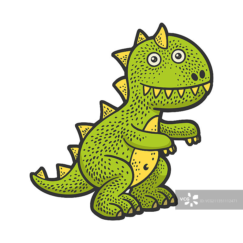 毛绒玩具恐龙素描图片素材