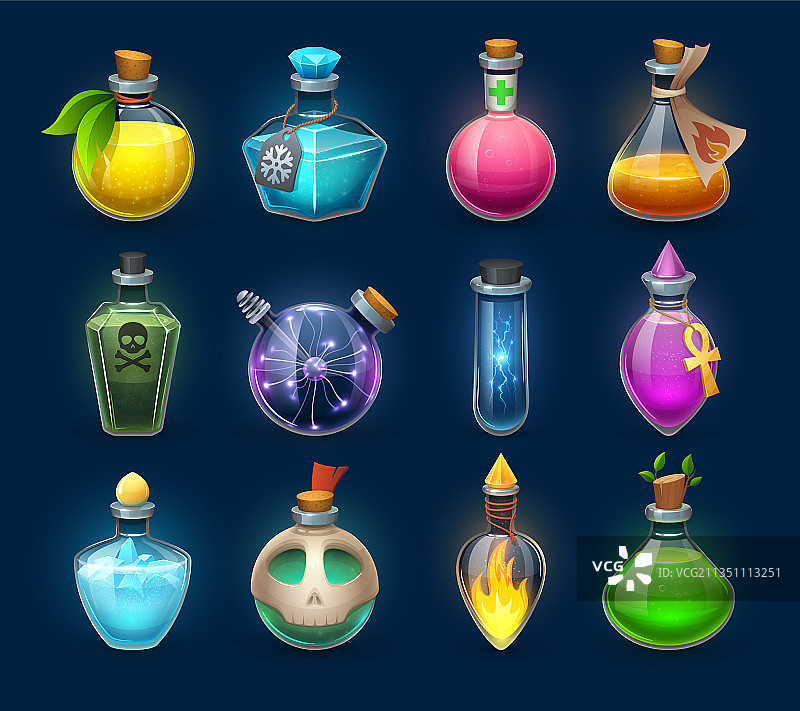 万圣节巫术药水和毒药瓶图片素材