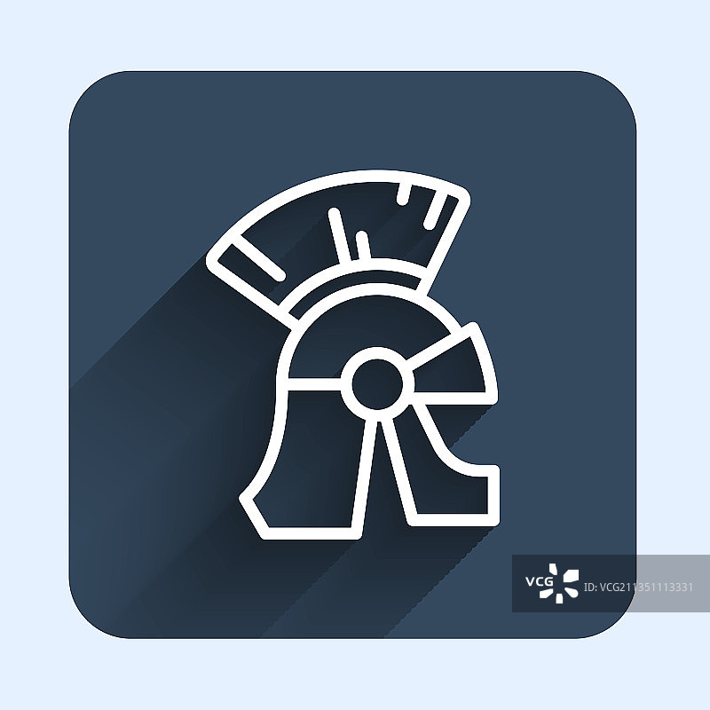 白色线条罗马军头盔图标图片素材