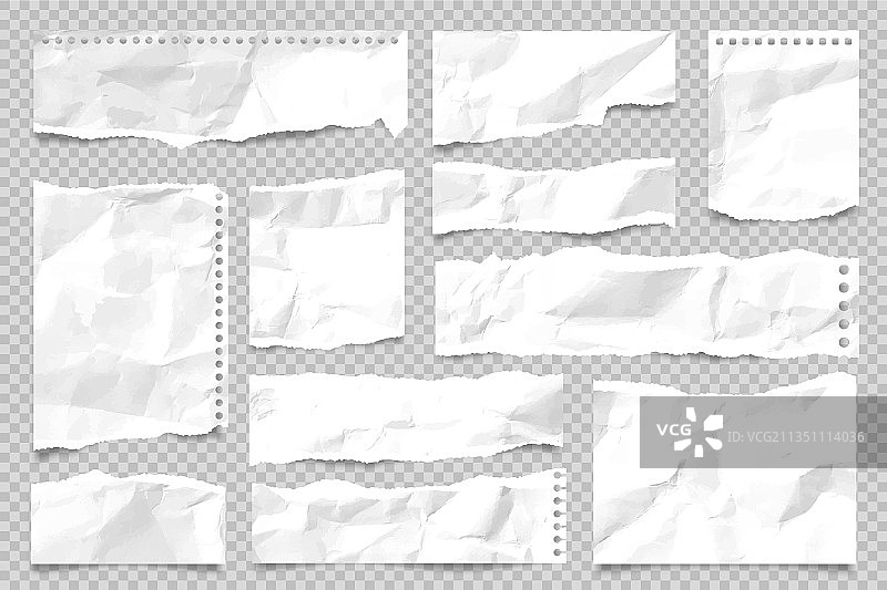 透明背景上的撕纸条图片素材