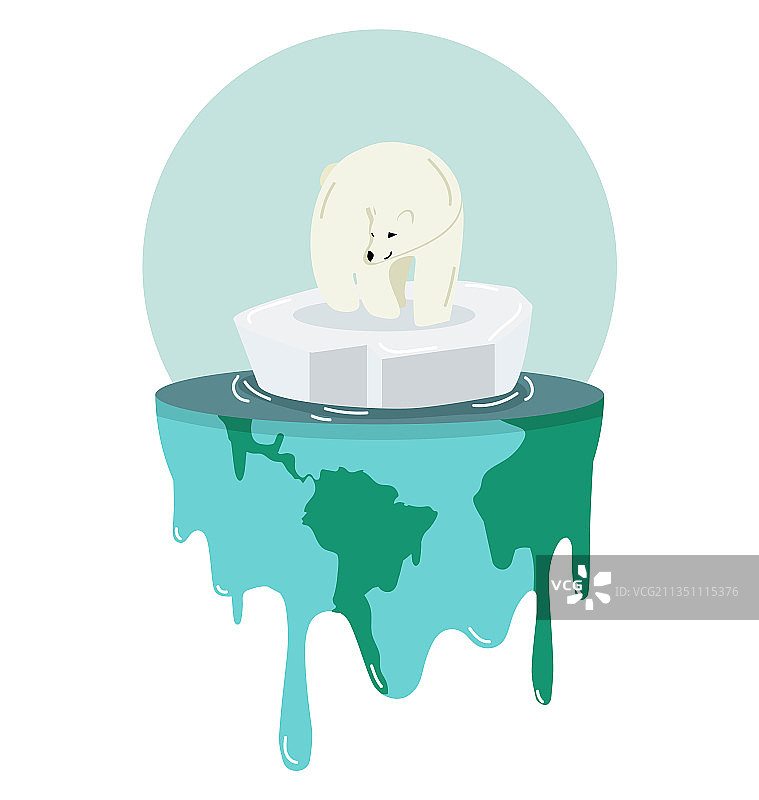 全球变暖与北极熊图片素材