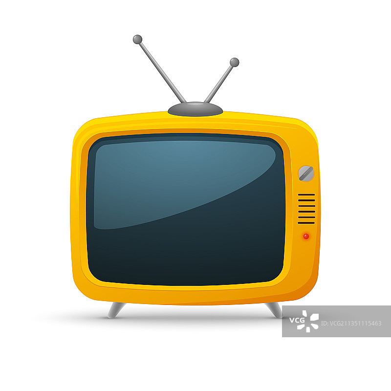 复古电视卡通橙黄色背景图片素材