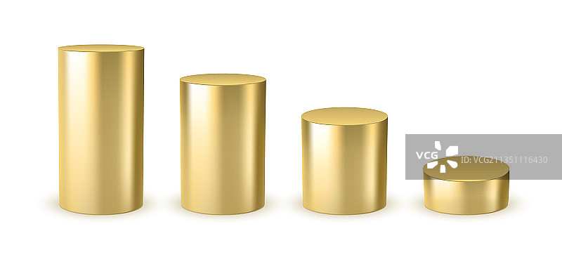3D金色圆柱体设计场景舞台模板图片素材