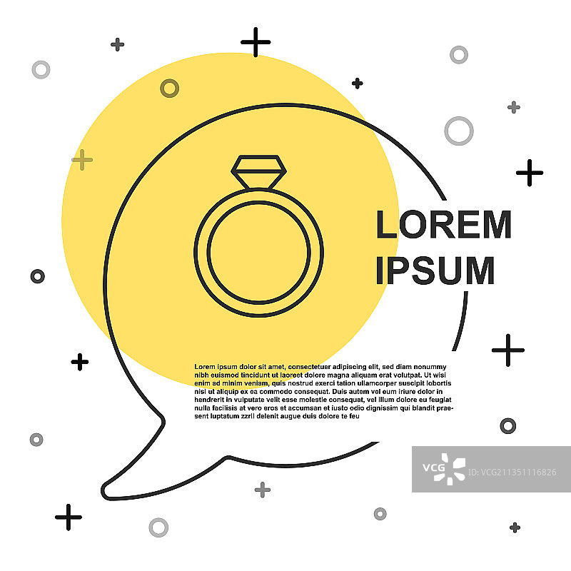 黑色线条钻石订婚戒指图标图片素材