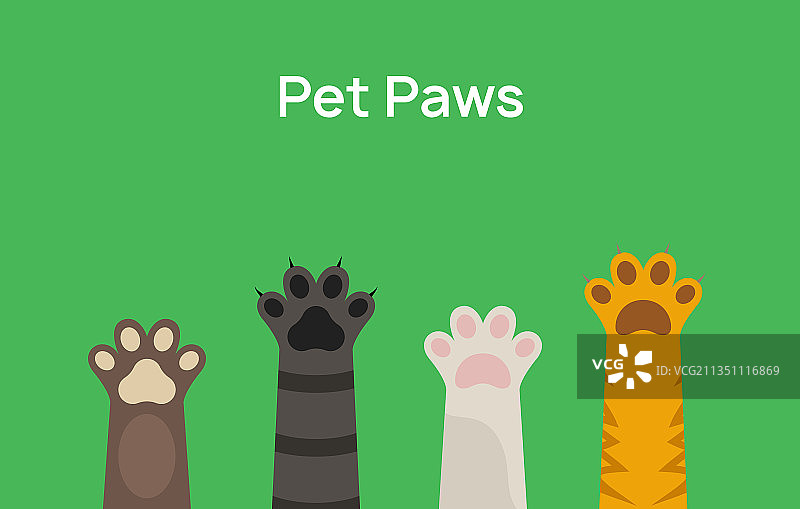 宠物爪印图标：猫狗爪子黑色剪影图片素材