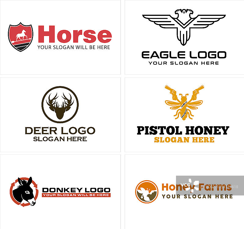 马鹰鹿驴农场标志设计图片素材