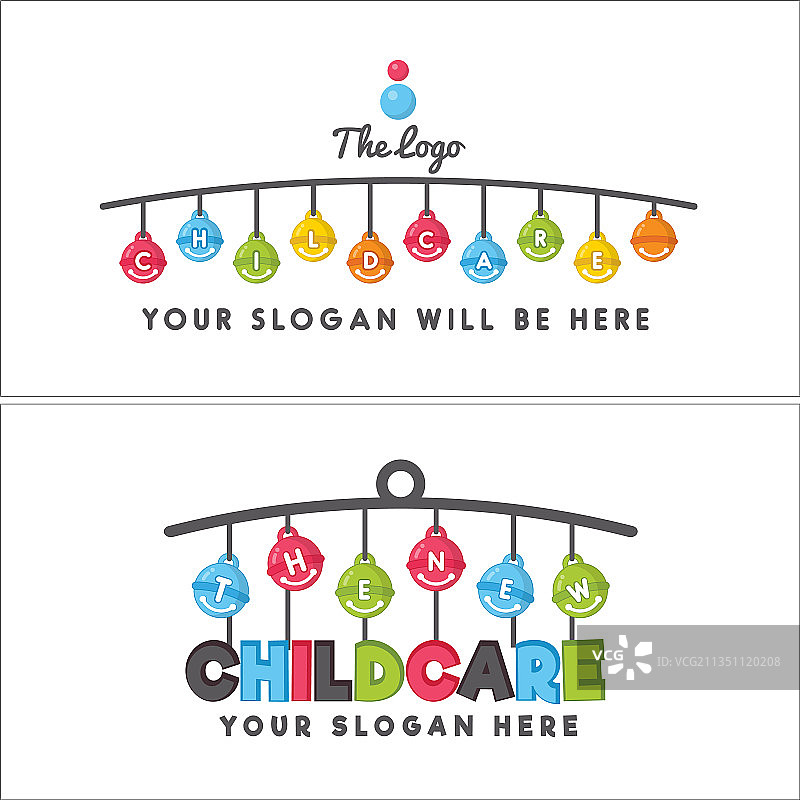 儿童保育游戏小组彩色风铃logo图片素材