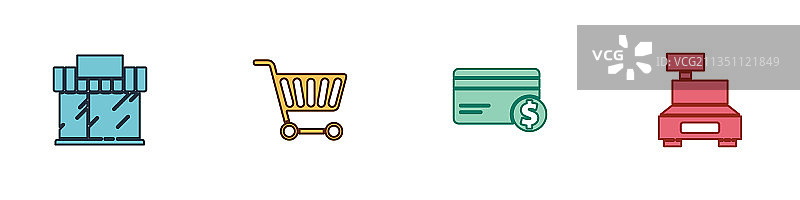 购物篮、建筑或市场商店购物车图片素材