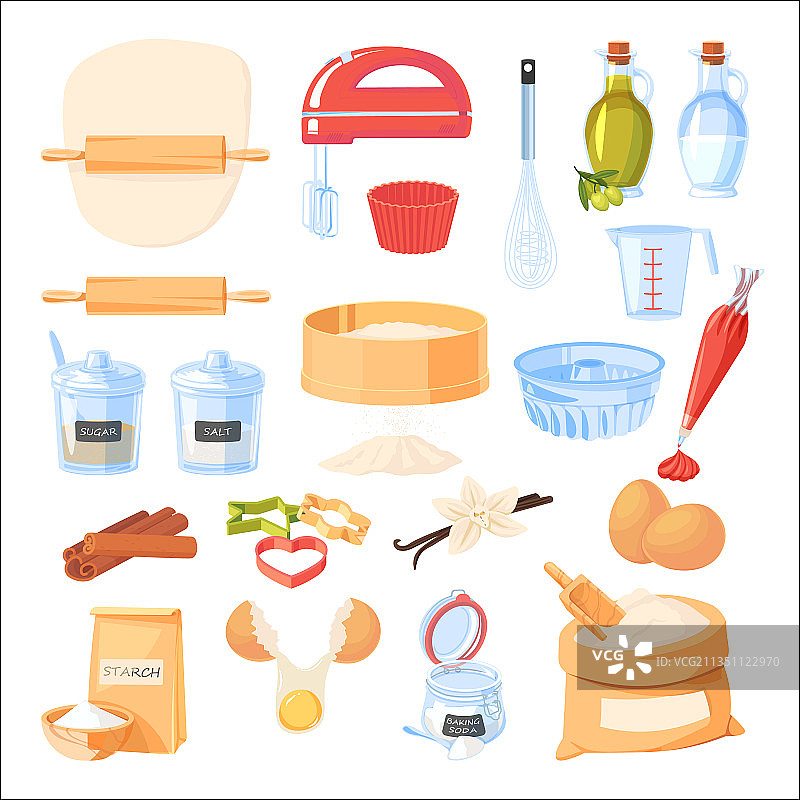 烘焙原料和厨具图标图片素材