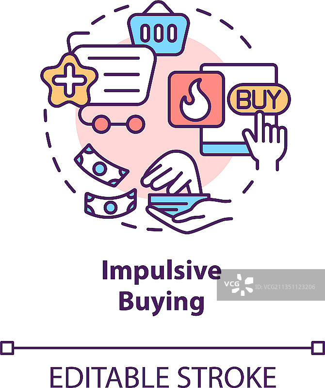 冲动购买概念图标图片素材