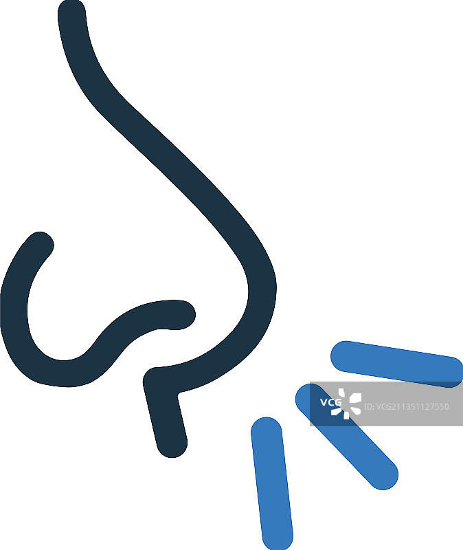 鼻子和嗅觉图标简约可编辑设计图片素材