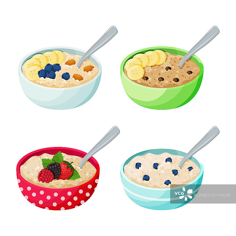 卡通粥碗套装图片素材