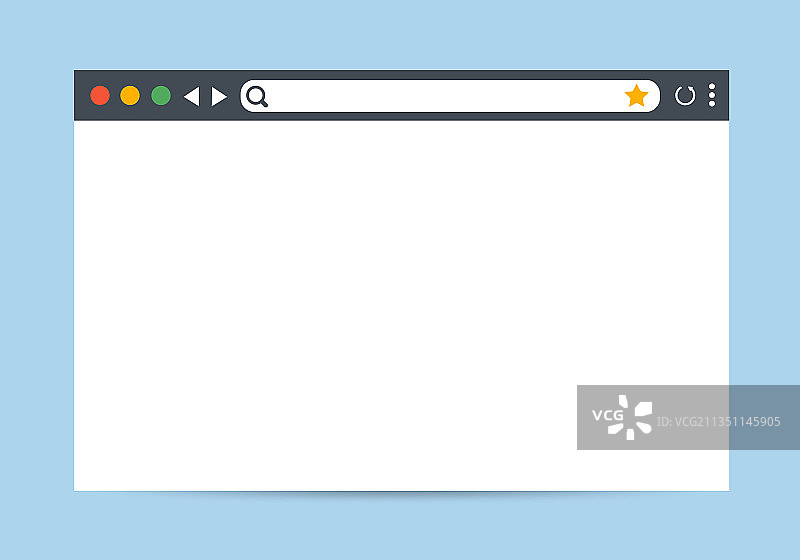 蓝色背景上孤立的现代浏览器窗口设计图片素材