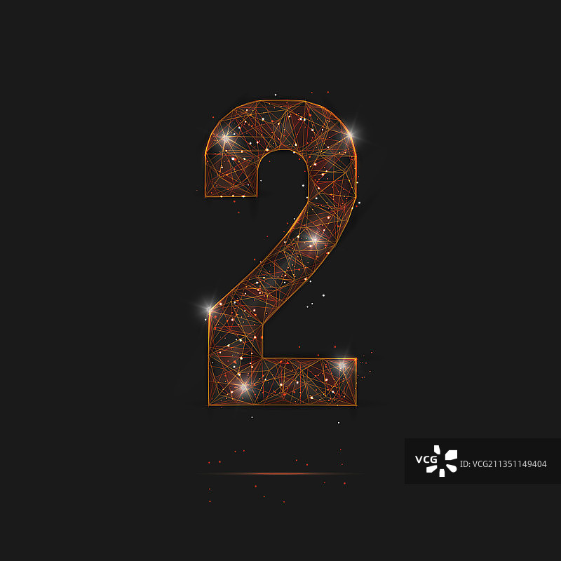 数字2的抽象橙色图像图片素材