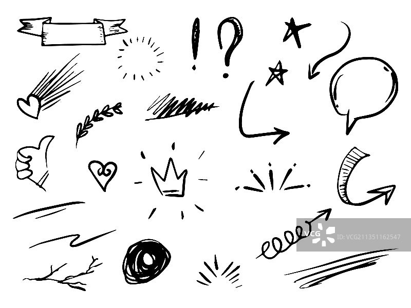 手绘抽象涂鸦元素图片素材