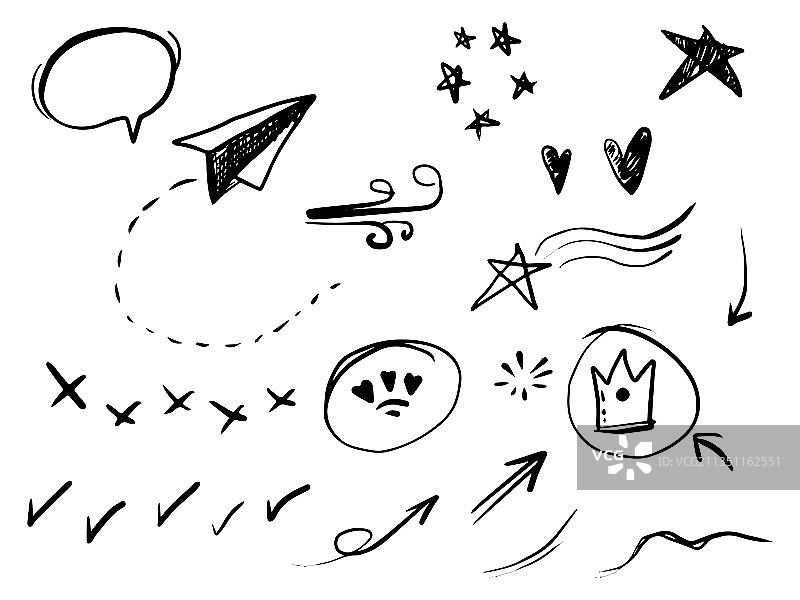 手绘抽象涂鸦元素图片素材