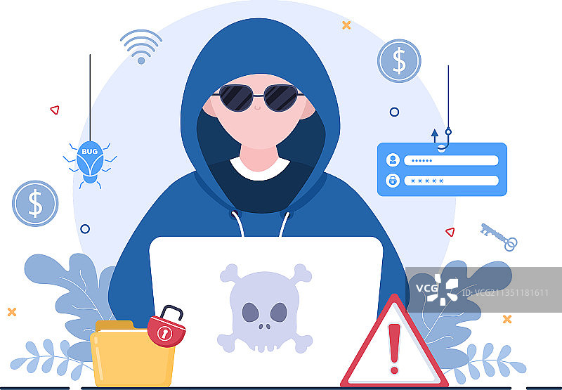 黑客利用计算机服务器活动被黑客攻击图片素材