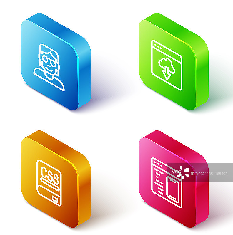 2.5D线条黑客或程序员云图片素材