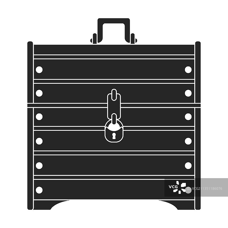 宝箱黑色图标，隔离于图片素材