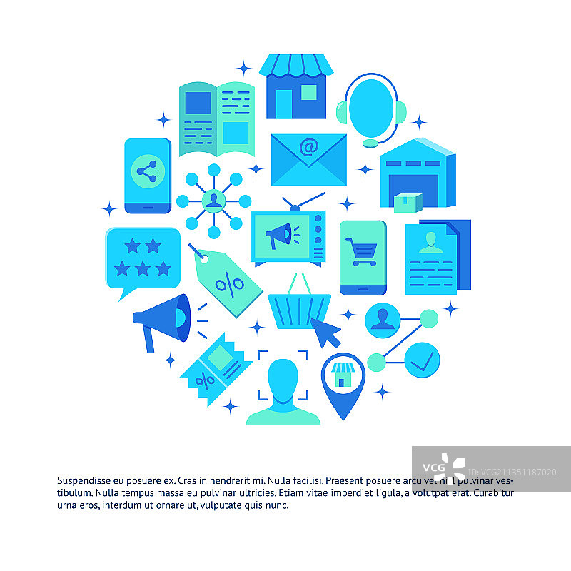 扁平风格的全渠道客户体验banner图片素材