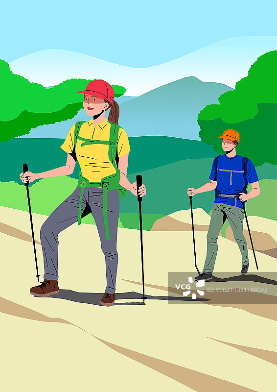 爱好、生活方式、徒步旅行、登山装备、登山杖图片素材