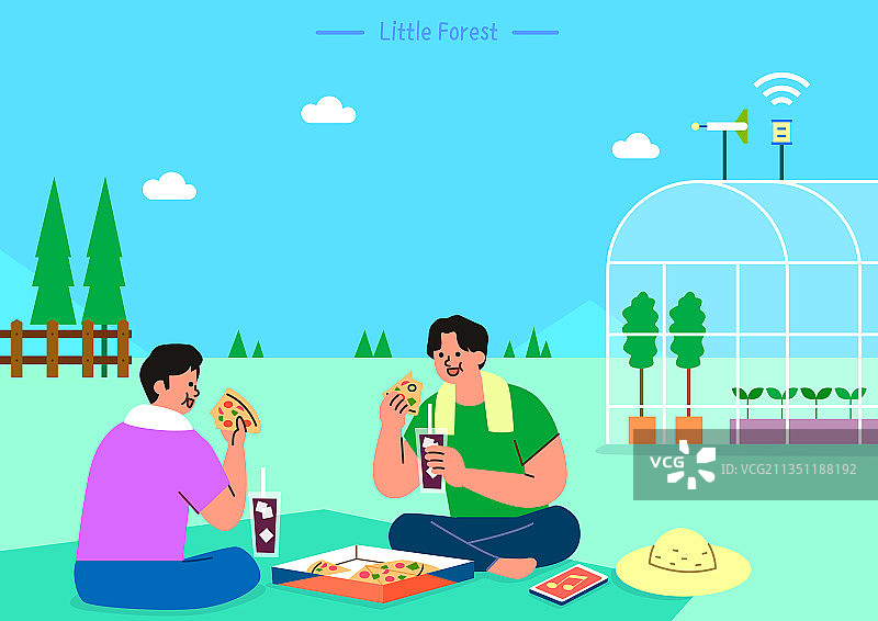 归乡，乡村，农业，绿色塑料大棚，农夫图片素材