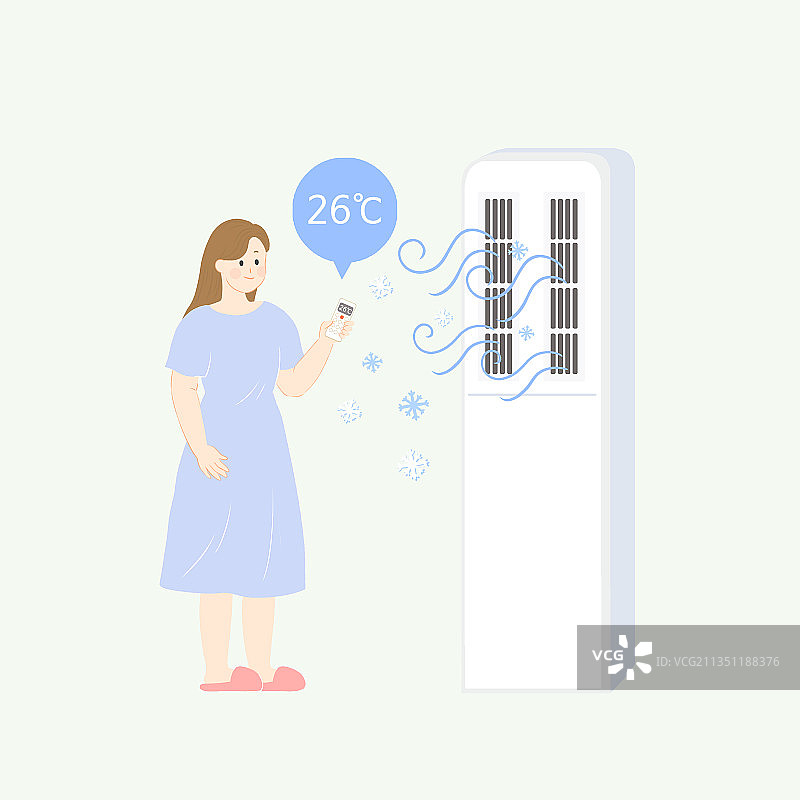 空调与夏季健康插画图片素材