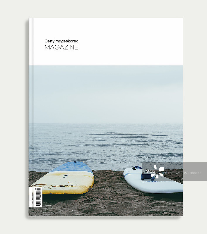 夏季海滩风景书籍封面设计，韩国东海图片素材