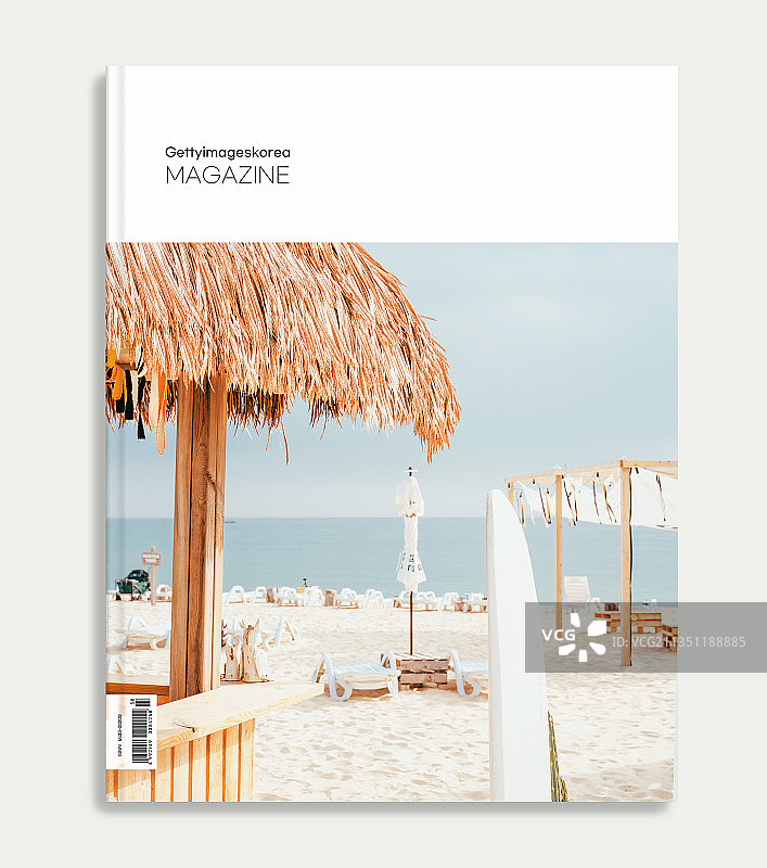 夏季海滩风景书籍封面设计，韩国东海图片素材