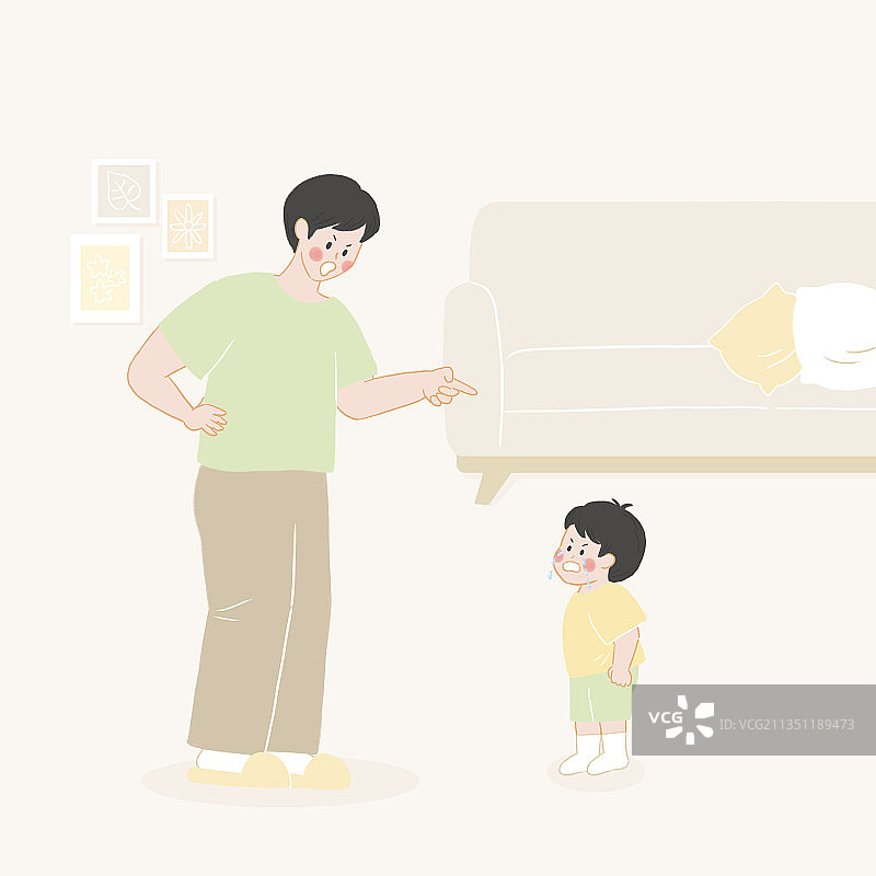 育儿日记家庭虐待儿童早教社会问题插画图片素材