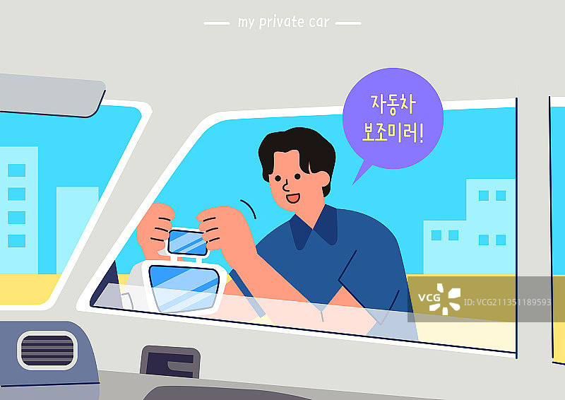 汽车、人物、辅助后视镜图片素材