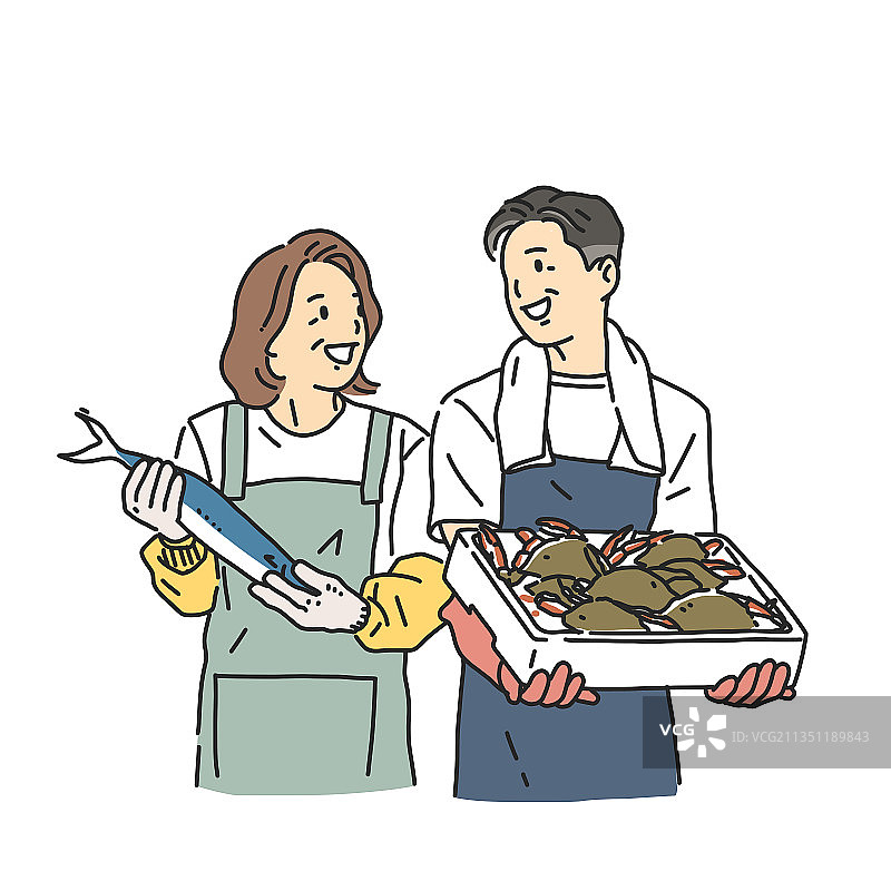 超市市场创业商人插画图片素材