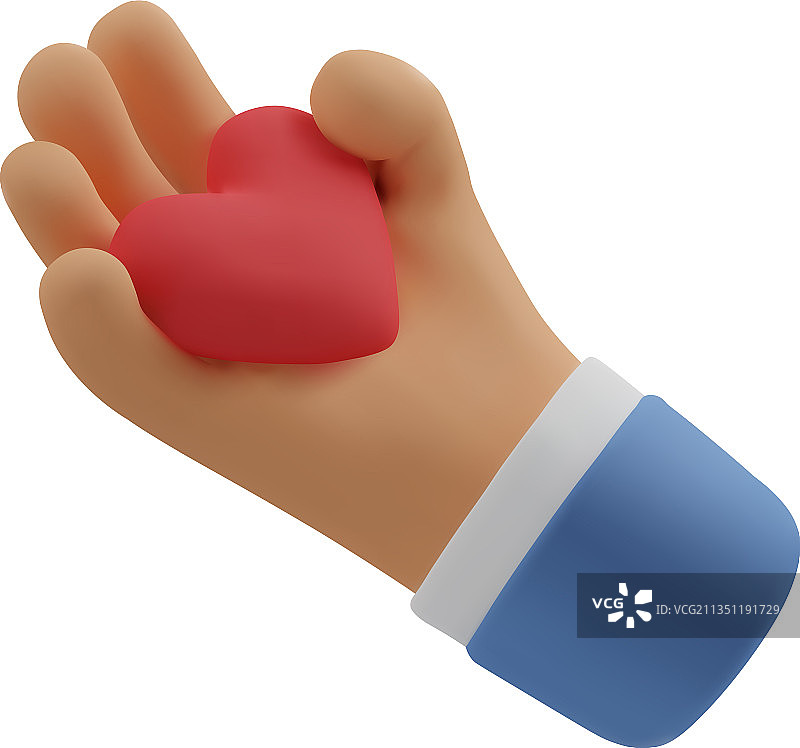 3D图标：手中的爱心图片素材